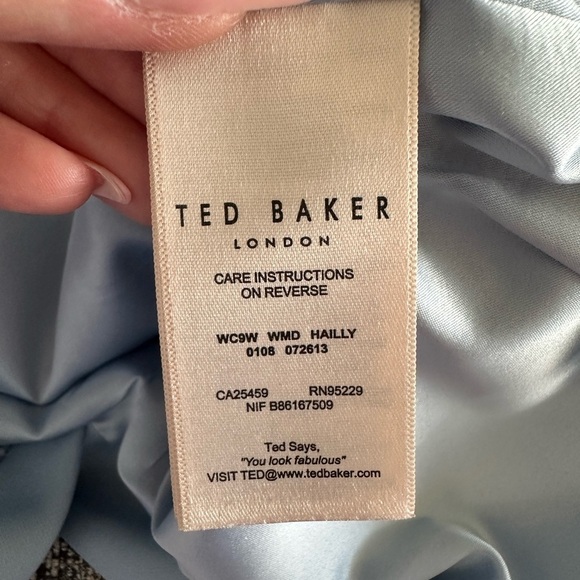 TED BAKER Hailly Bardot Dress Raspberry Ripple Print TB Size 4 = US 10 - Picture 10 of 15